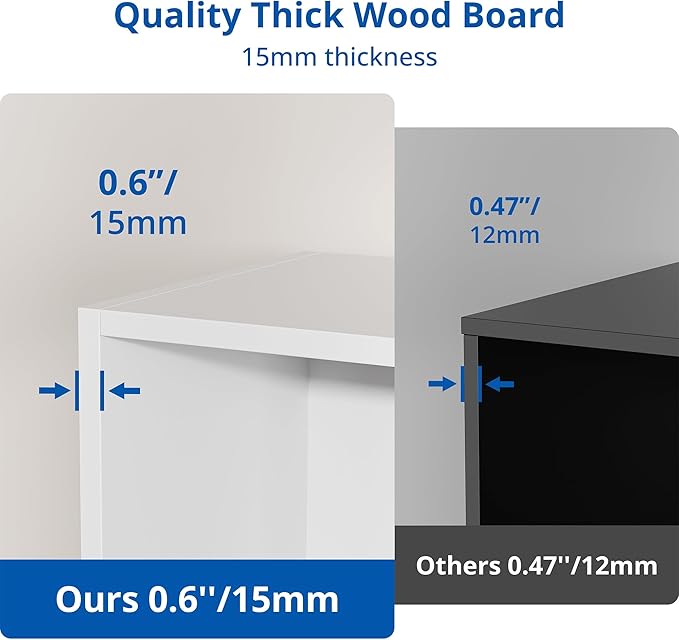 Cozy Castle White Bookshelf, 3-Tier Open Shelf Bookcase, 10 Cube Storage - Image 3
