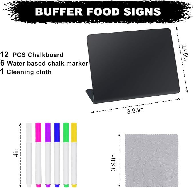 12PCS Mini Chalkboard Signs, Reusable Table Sign Chalk Board - Image 2