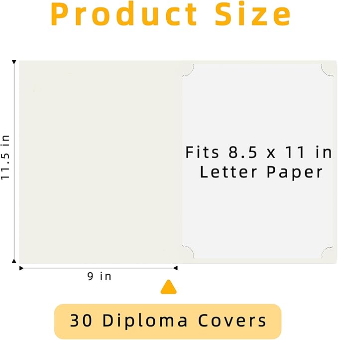 HAUTOCO 30 Packs Certificate Holders, Cream Color Diploma Folders Certificate - Image 2