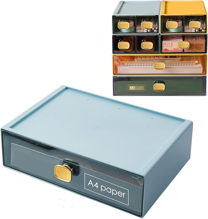 DETEIN Stackable Desk Organizer Drawer 13"Wx9"Lx3.3"H Large Desktop Storage by DETEIN
