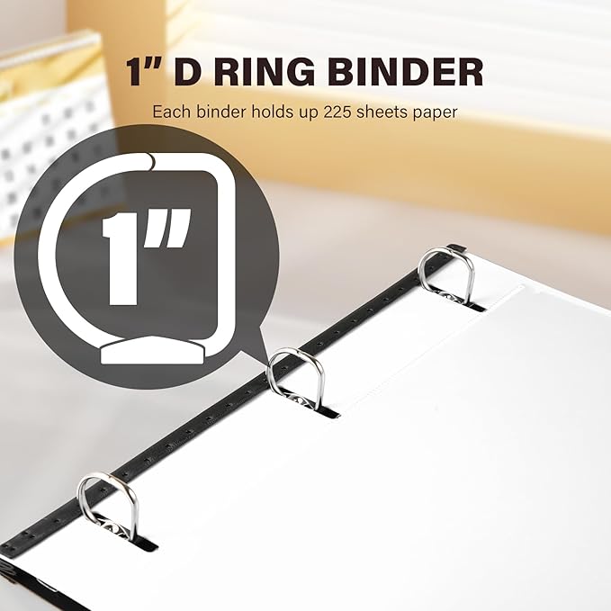MAKHISTORY 12 Pack Telescoping 3 Ring Binder 1 Inch, Flexible Thin Binder - Image 5