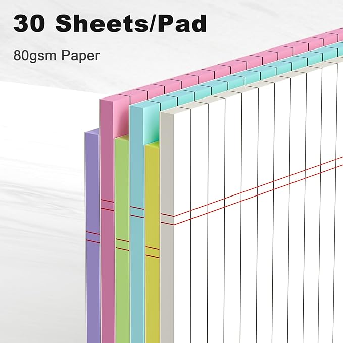 AILZFEI Colored Legal Pads 8.5 x 11 Wide Ruled, Note Pads Sturdy Back Writing - Image 3