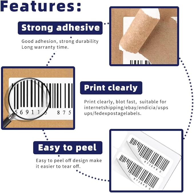 POLYSELLS Self Adhesive 2"x4" Address Shipping Labels, 10UP White Sticker FBA - Image 3