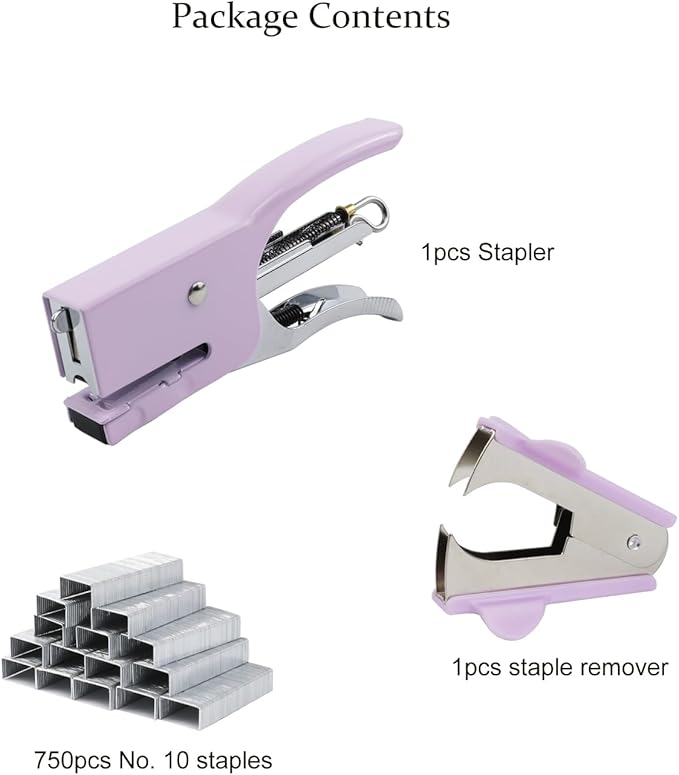 Aacehlh Small Hand-held Stapler Set, 15 Sheet Capacity, Includes 750Pcs Staples - Image 2