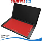 Large Stamp Pad, 6.1 x 3.4 Inch Red Ink Pad Premium Quality Felt Pad Rubber - Image 2