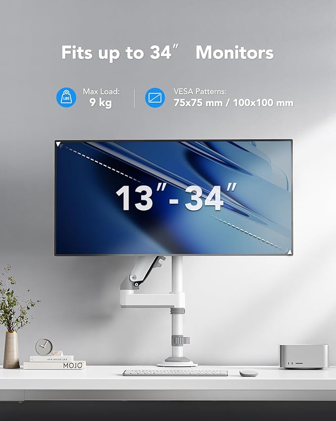 HUANUO Single Monitor Arm, Adjustable Desk Mount - Image 2
