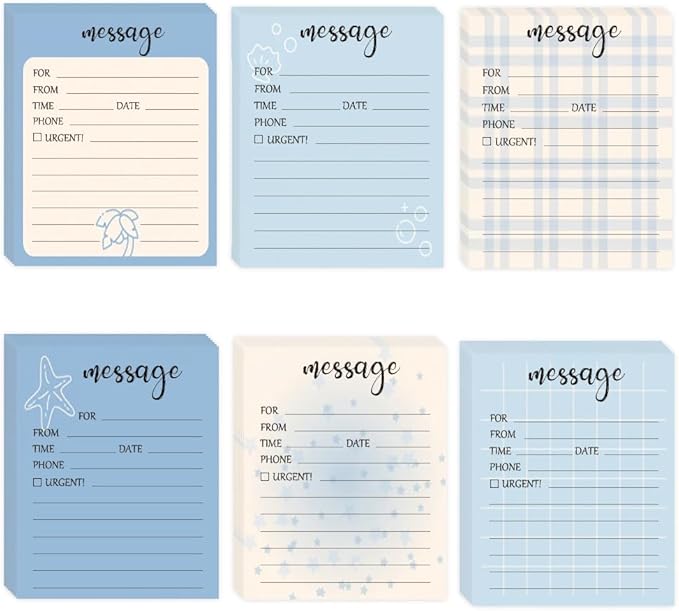 6 Pieces Telephone Message Sticky Notes Pads 4 x 5 Inch Self Adhesive Book Call by Unknown