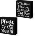 2 PCs Funny Bathroom Decor, Humor Bathroom Decorations Bathroom Accessories by Unknown
