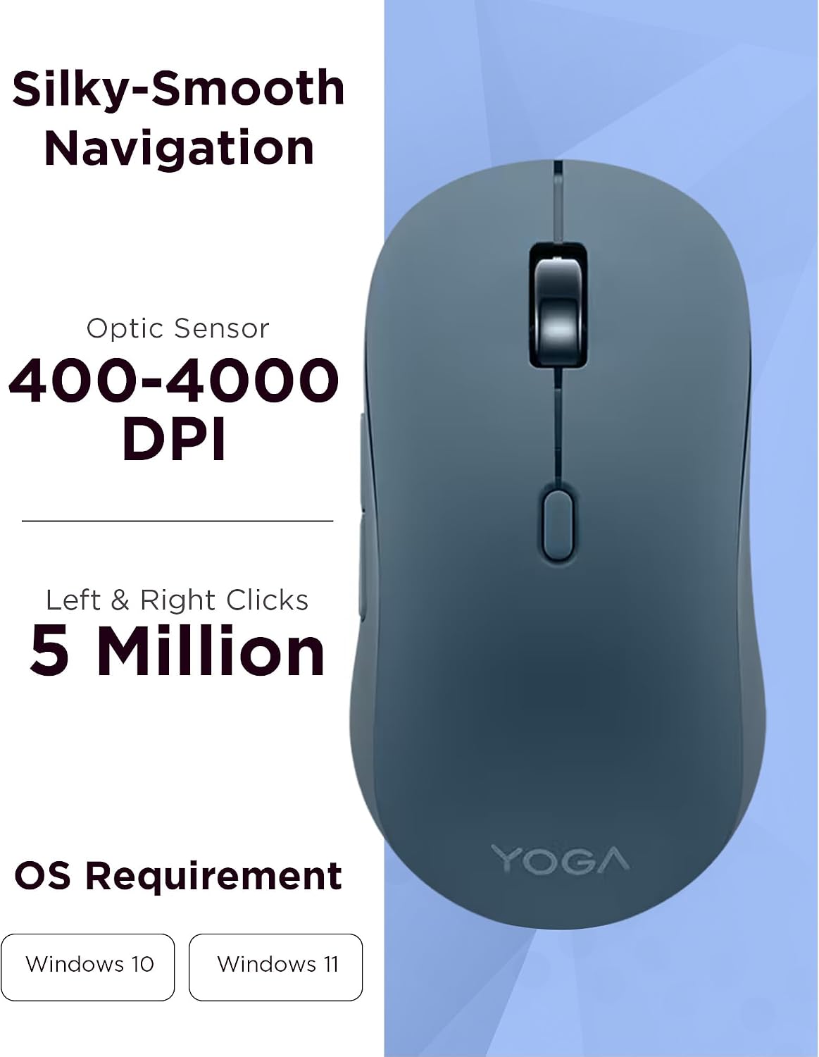 Lenovo Yoga Bluetooth Silent Mouse, 3 Level DPI Adjustment, 36 Month Battery ...