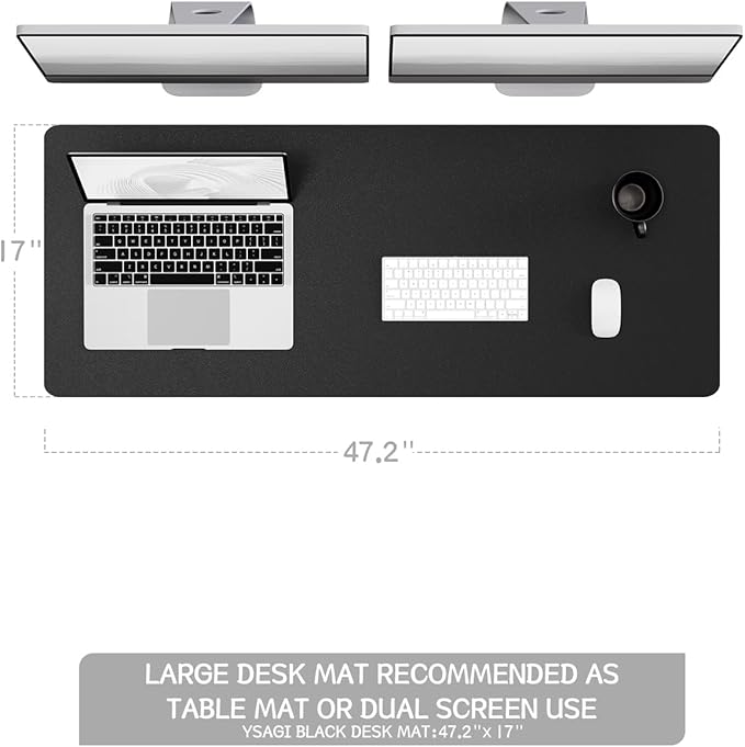 YSAGi Non-Slip Leather Desk Pad Long Size, Waterproof Laptop Computer Desk - Image 2