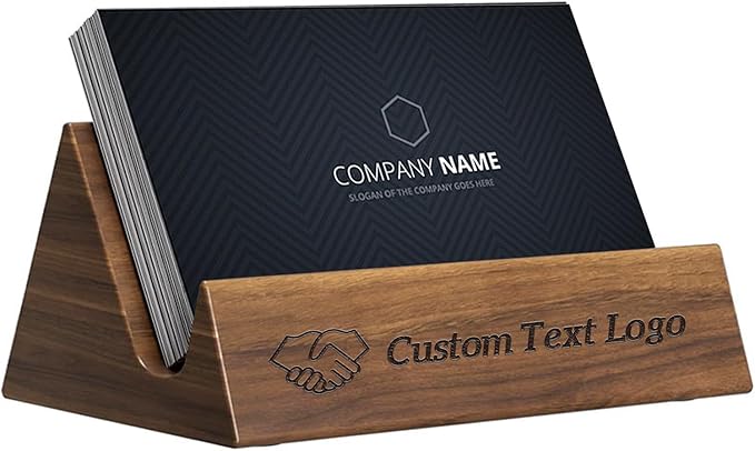 HJX Custom Business Card Holder Desk-Personalized Engraved Wooden Business Card by Unknown