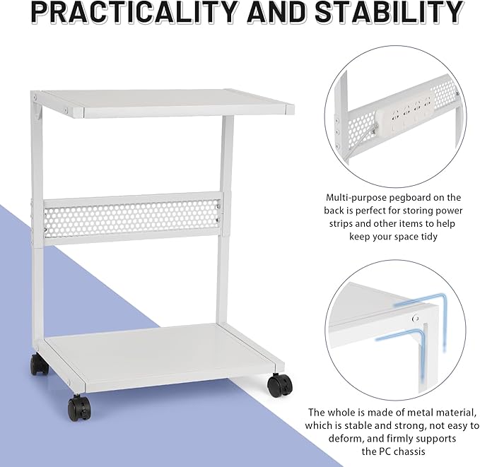 Bfttlity PC Stand Computer Tower Stand 2-Tier Metal CPU Holder - Image 6