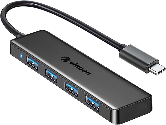 VIENON USB C Hub with 4 USB 3.0 Femal Ports, USB C Splitter USB Extender by vienon