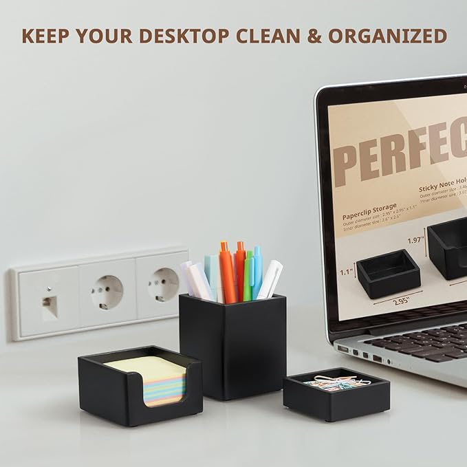 CMLKLZD Black Desk Organizer Set of 3 - Image 3