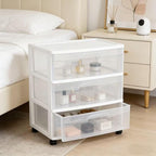 Wide 3 Drawer Cart White - Image 5