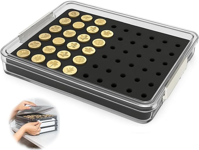 Nuvretk 54 Slot Wax Seal Stamp Head Storage Box by Unknown