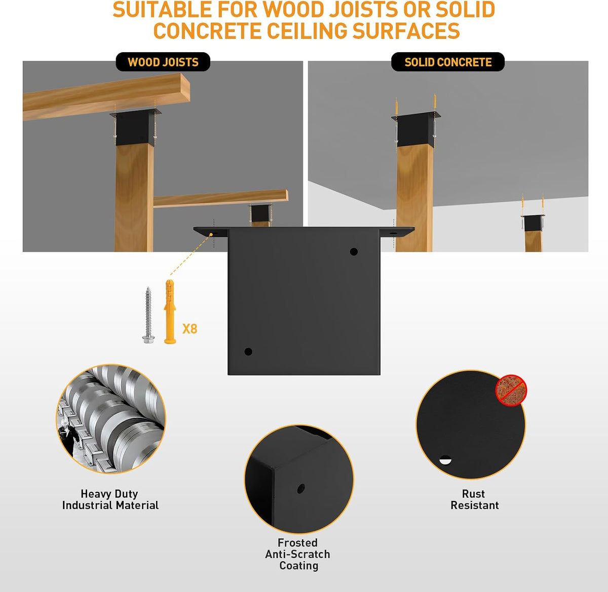 heavy duty overhead garage storage rack kit for, close-up detail