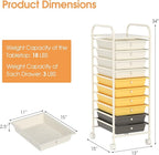 GLACER 10 Drawers Rolling Cart, Storage Cart - Image 3
