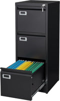 MIIIKO 3 Drawer File Cabinet, Home Office File Folders Storage Cabinet by MIIIKOOfficeFurniture