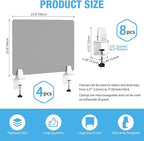Desk Divider 4 Pcs Desk Privacy Panel 23.6''L x 15.8W'' Office Partitions Grey - Image 2