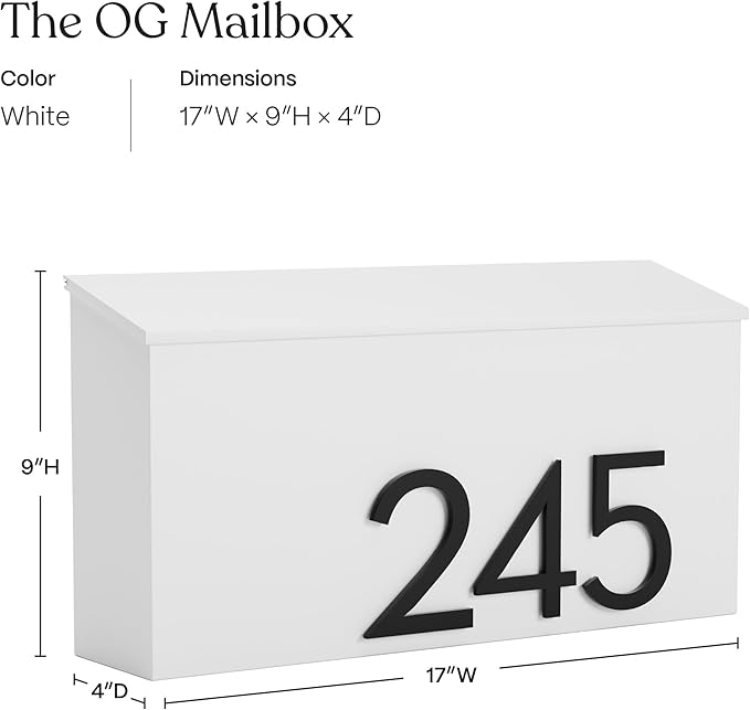 post & porch The OG Mailbox | Wall Mounted Mailbox | Black/Brown/White/Grey - Image 2