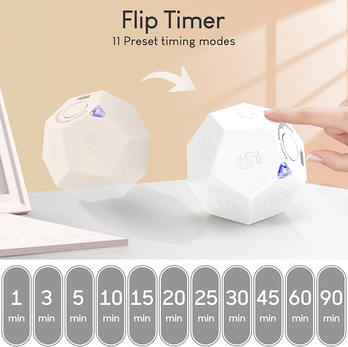 Pomodoro Timer - 11 Preset Productivity Timer, Ring/Vibrate Mode Cube - Image 3