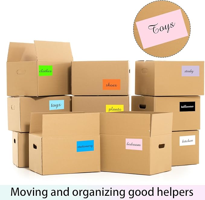 STARLIBOO Colored Labels Stickers 3 x 2 Inch, Rectangle Moving Labels Stickers - Image 5