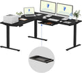 FLEXISPOT L Shaped Standing Desk, 71 x 63 Inch Electric Height Adjustable by FlexiSpot