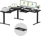 FLEXISPOT L Shaped Standing Desk, 71 x 63 Inch Electric Height Adjustable by FlexiSpot