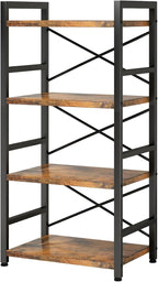 Homeiju Bookshelf, 4 Tier Small Bookcase, Organizers and Storage, Metal Small - Image 8