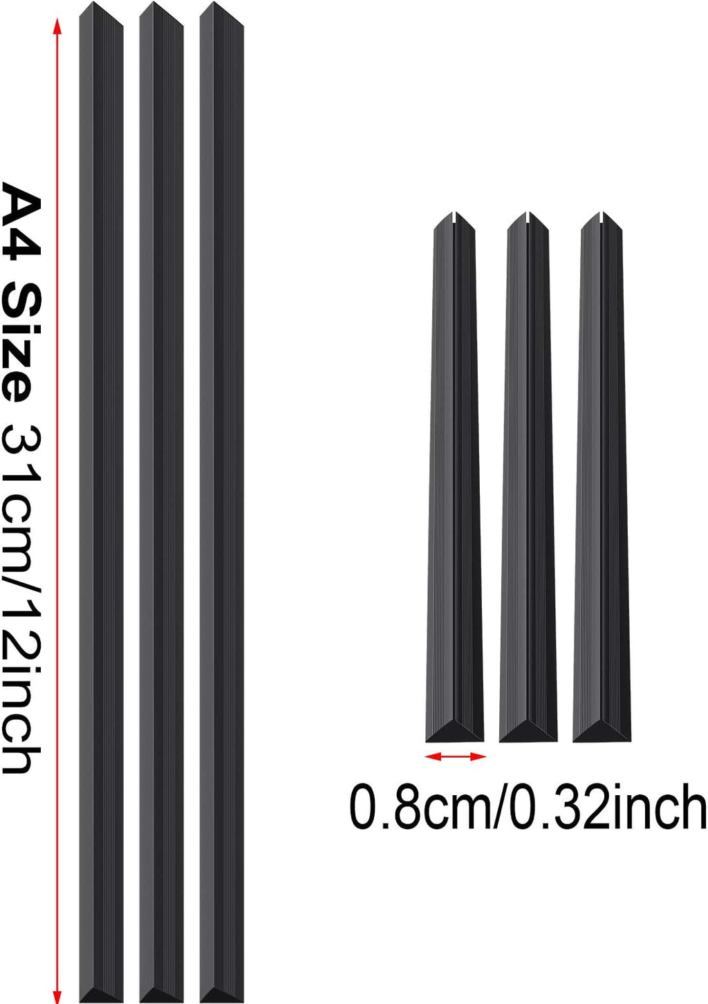 Outus 30 Pieces Binding Bars Slide Grip Binding Bars for Office Report Cover, A4 Size, 30 Sheets Capacity, 12 Inch (Black)