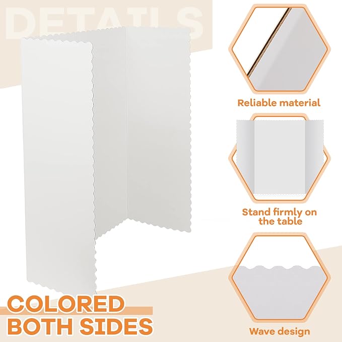 Henoyso 4 Pcs 36 x 48 Inch White Trifold Poster Board Large Tri Fold - Image 3