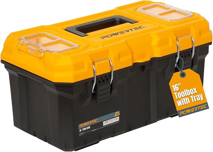 POWERTEC 16-Inch Tool Box with Trays by POWERTEC