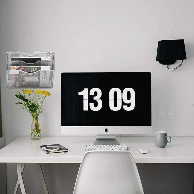 EASEPRES 3 Pocket Mesh Hanging Wall File Organizer, Wall Mounted Mail Paper - Image 3