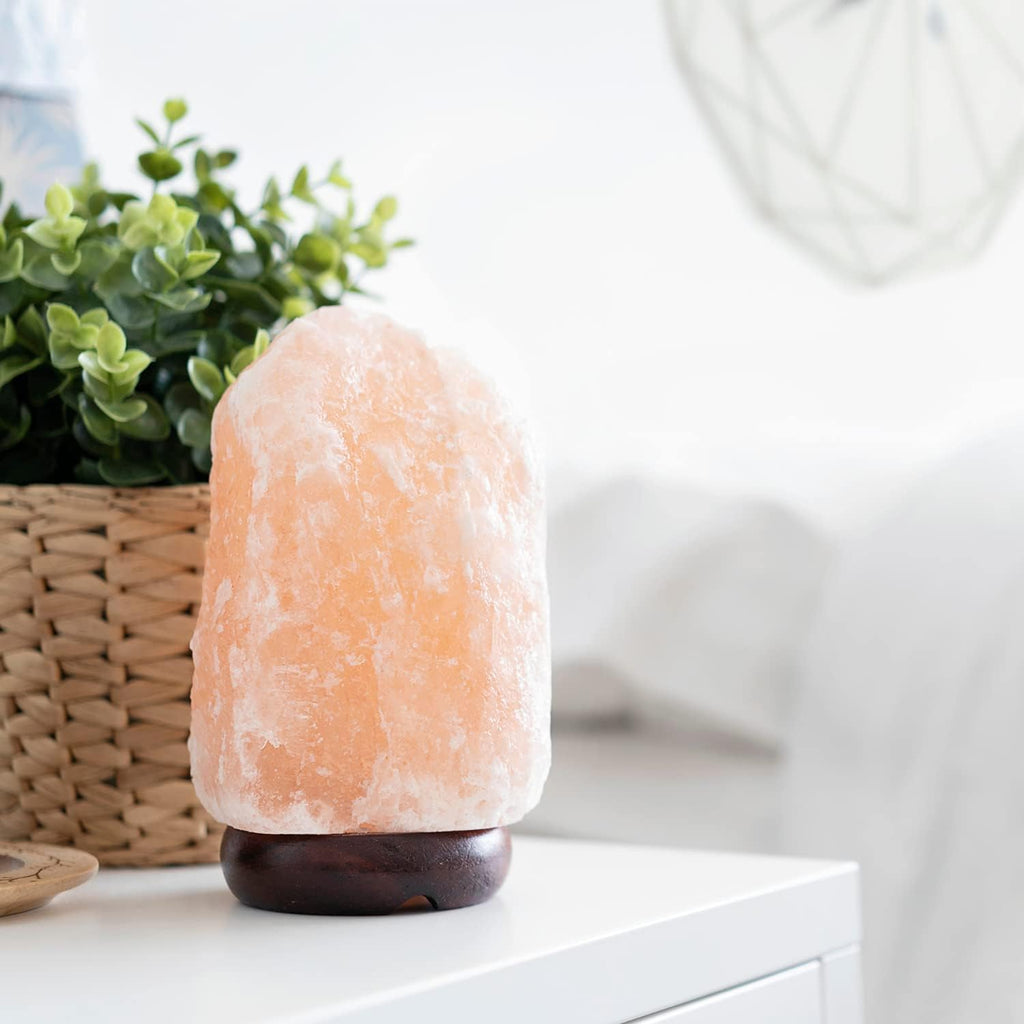 7 inch himalayan salt lamp with dimmer cord showing dimensions