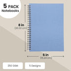 5 Pack 6x8 inch Spiral Journals, Small Notebooks Bulk - Image 4