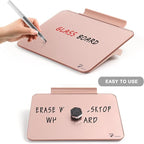 Rose Gold Glossy Mirror Mini Desktop Pure Glass Whiteboard, Small Desktop Dry - Image 3