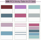 ELII 500 PCS Sticky Index Tabs 2 Inch Book Tabs, Page Markers File Tabs Self - Image 2