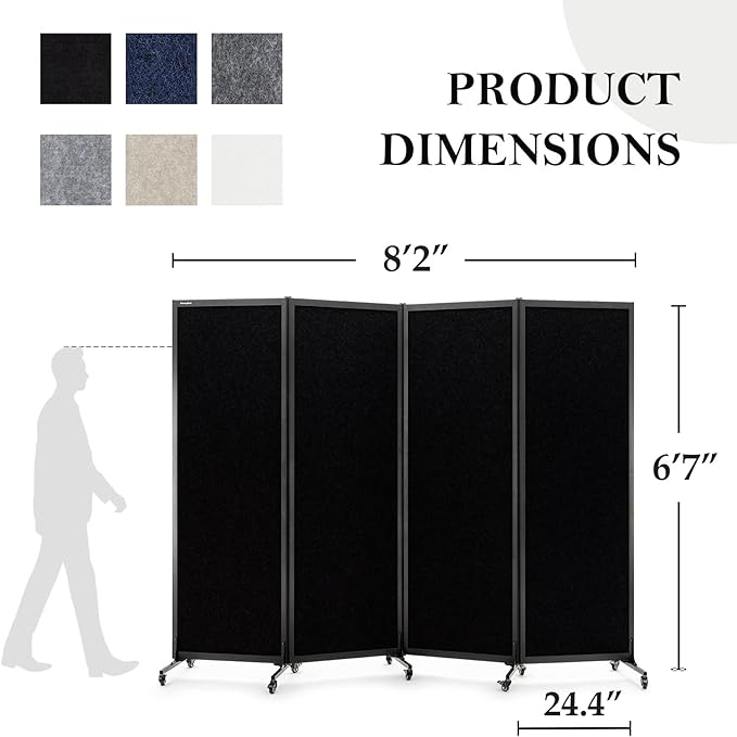 Upgrade Version Room Partition and Divider, Freestanding Rolling Dividers - Image 2