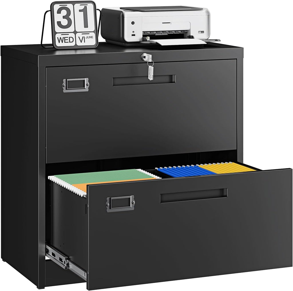 letaya 2 drawer file cabinet with lock,metal lateral shown in use