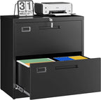letaya 2 drawer file cabinet with lock,metal lateral shown in use