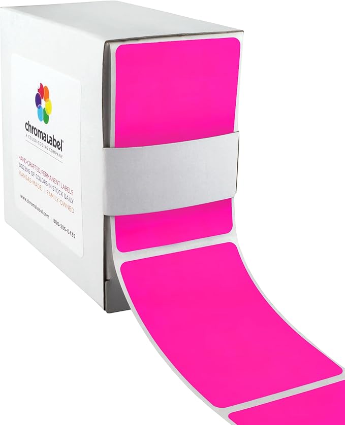 ChromaLabel 2 x 3 inch Permanent Color Code Rectangle Labels, 250 Labels per by ChromaLabel