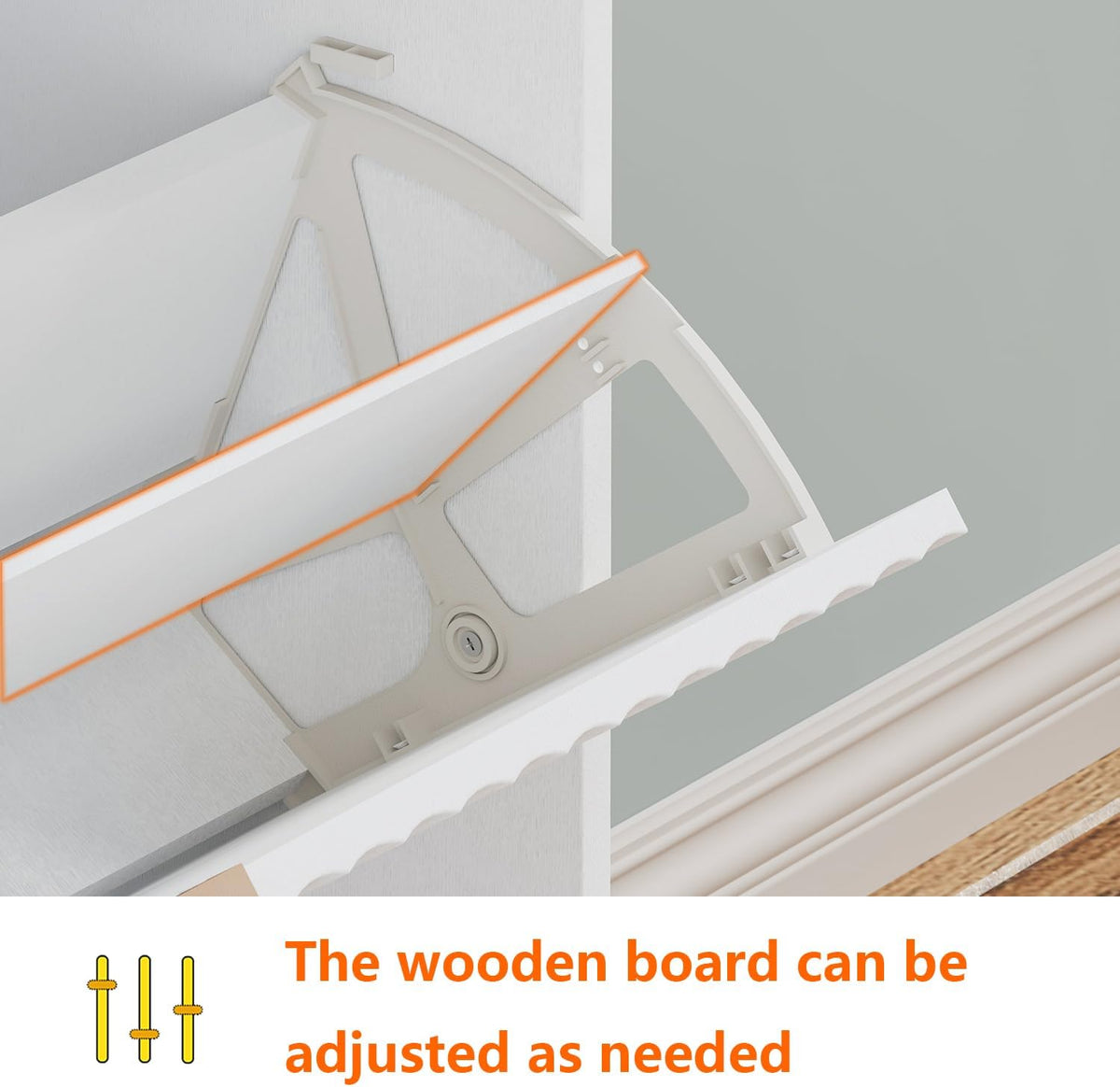 Shoe Cabinet Storage,Modern Freestanding Organizer with 2 Flip Drawers,Narrow...