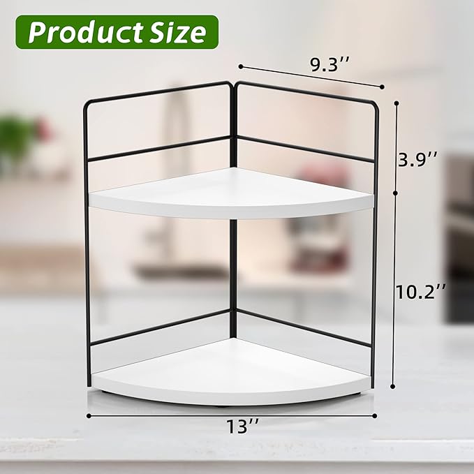 ZGO 2-Tier Bathroom Counter Organizer, Corner Skincare Organizers, Bathroom - Image 3