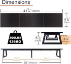 TEAMIX Black 42 inch Dual Monitor Riser, Wood and Steel Long Monitor Stand - Image 5
