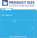 File Folder, PANDRI 120 Pack File Folder, 1/3 Cut Tab, Letter Size, Filing - Image 2
