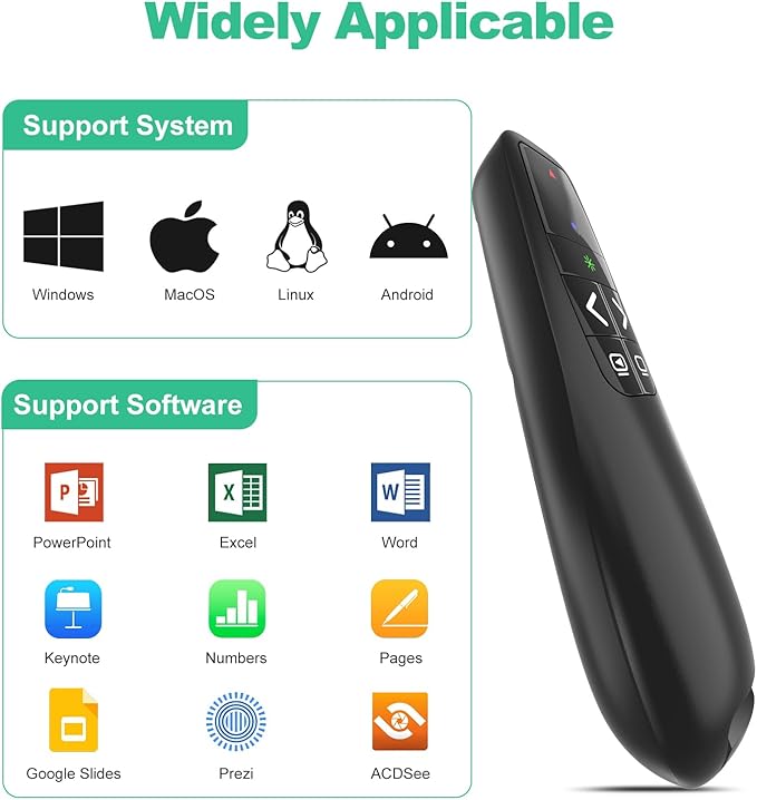 Clicker PowerPoint Presentation Wireless Presenter Remote, USB C A Project - Image 7