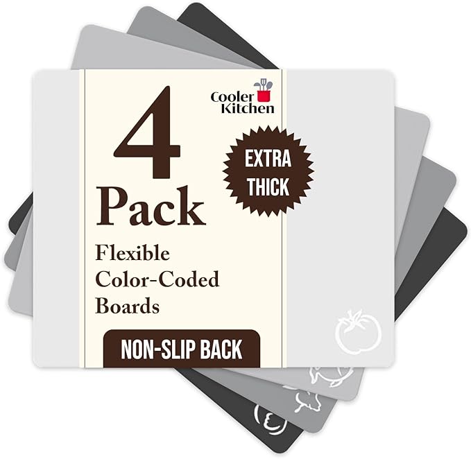 Cooler Kitchen Extra Thick Flexible Cutting Mat Set by CoolerKitchen