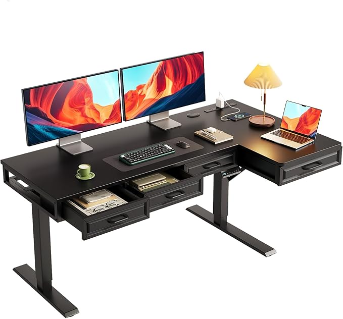 OffiGo L Shaped Electric Standing Desk by OfficeGo-ForHomeOfficeWork