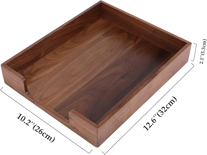 Bamber Wood Letter Tray Wooden Desk Organizer Paper Document File Tray - Image 2